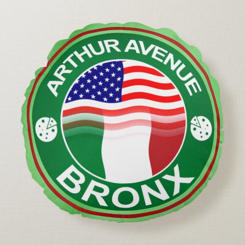 Arthur Avenue Bronx Round Pillow Little Italy Round Pillow