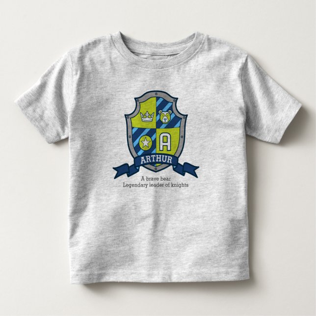 Arthur boys name & meaning knights shield toddler t-shirt (Front)