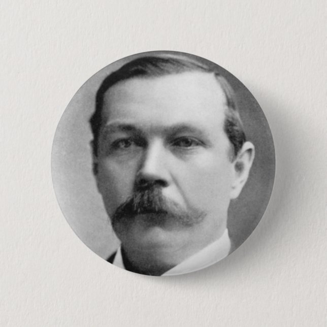 Arthur Conan Doyle Photo Pinback Button (Front)