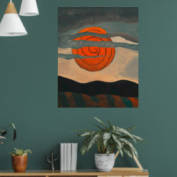 Arthur Dove painting, Red Sun, Poster