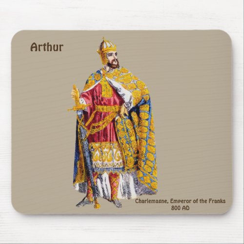 ARTHUR  Emperor Charlemagne  Personalised  Mouse Pad