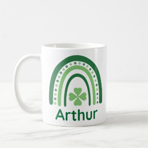 Arthur Name Clover Boho Rainbow Coffee Mug