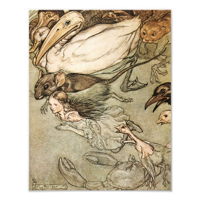 Arthur Rackham 1907 "The Pool of Tears" Print (Front)