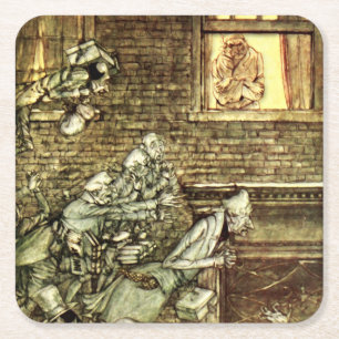 Arthur Rackham - A Christmas Carol - Ghosts Square Paper Coaster