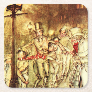 Arthur Rackham - A Christmas Carol - Street Square Paper Coaster