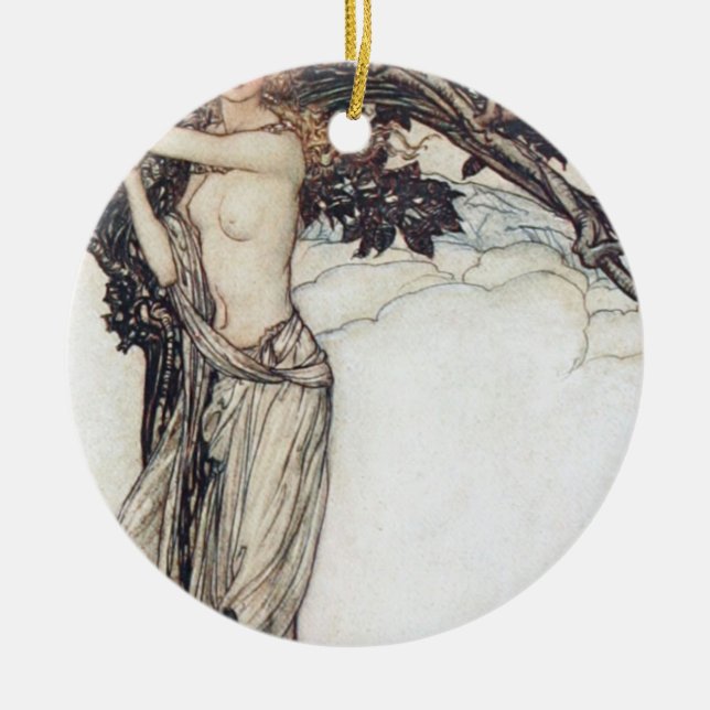 Arthur Rackham Freya The Fair One Ceramic Ornament (Front)