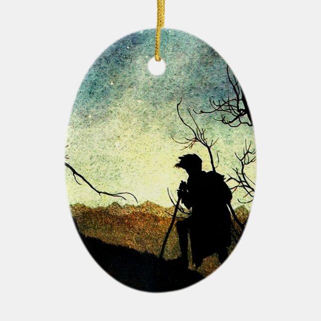 Arthur Rackham Illustration Comus Starry Night  Ceramic Ornament (Front)