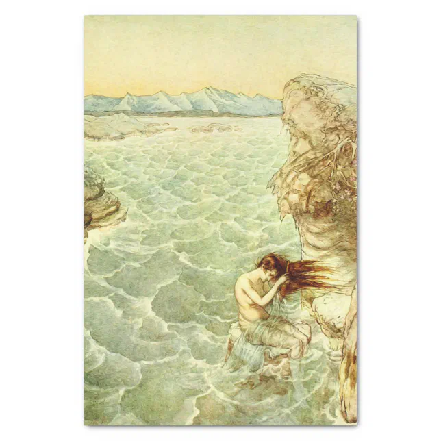 Arthur Rackham Illustration Nymph on a Rock Tissue Paper | Zazzle