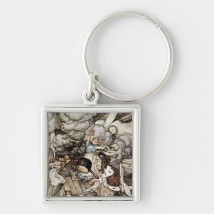 Arthur Rackham In the Duchess's Kitchen, illustr Keychain