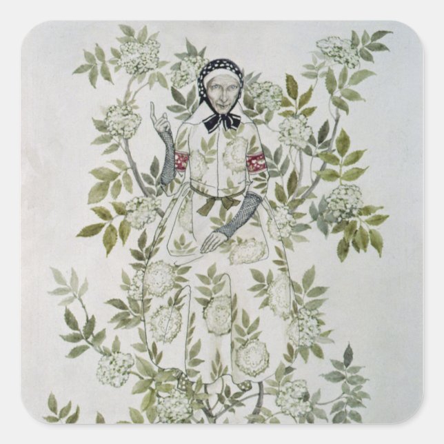 Arthur Rackham | In the Midst of a Tree sat a Kind Square Sticker (Front)