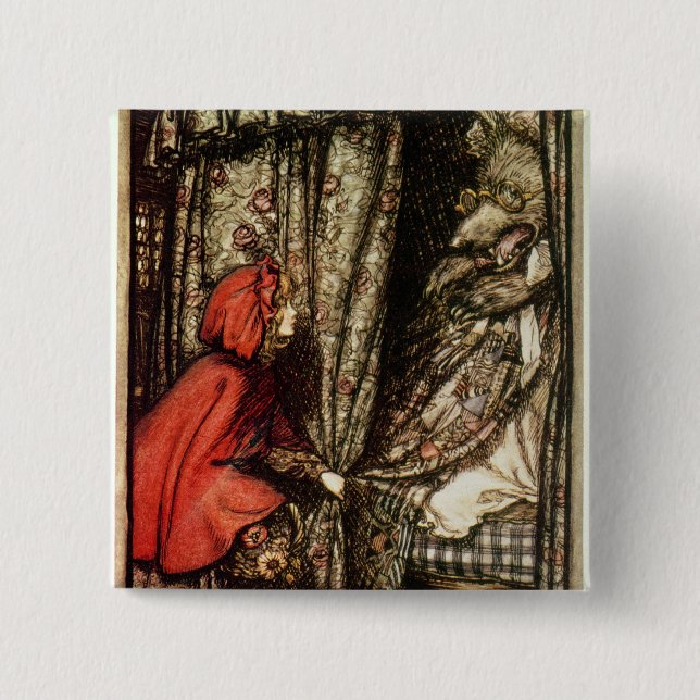Arthur Rackham | Little Red Riding Hood Pinback Button (Front)