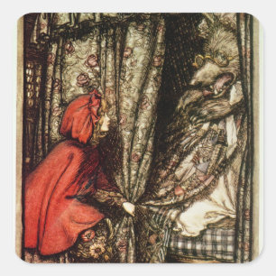 Arthur Rackham Little Red Riding Hood Square Sticker