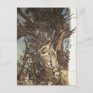 Arthur Rackham Never so weary, never so woeful Postcard