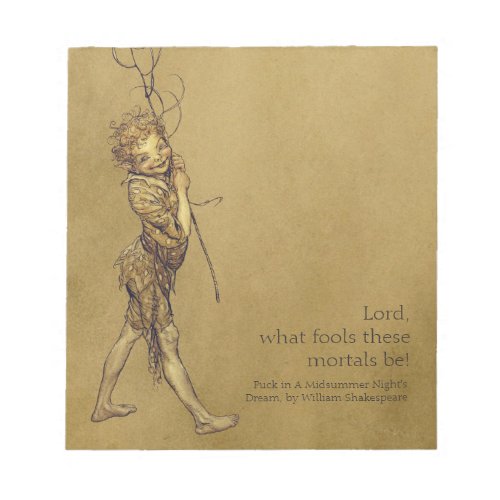 Arthur Rackham Puck Lord what fools CC0721 Notepad