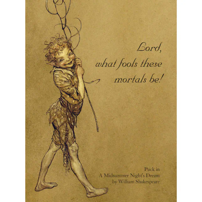 Arthur Rackham Puck Lord what fools CC0950 Small Poster | Zazzle