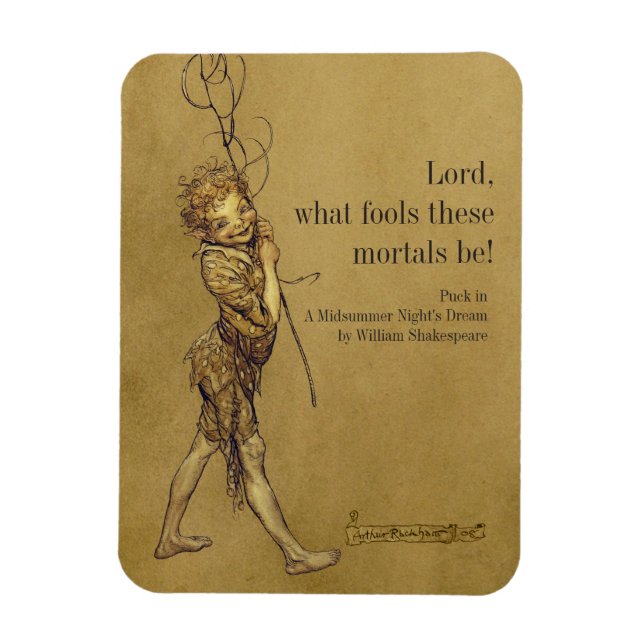 Arthur Rackham Puck Lord what fools CC0951 Fridge Magnet (Vertical)