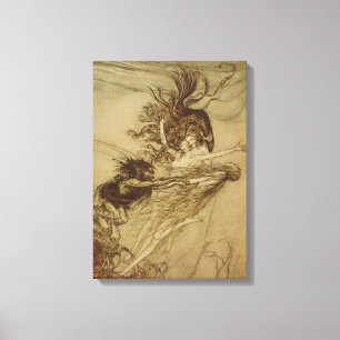 Arthur Rackham   The Rhinemaidens teasing Alberich Canvas Print