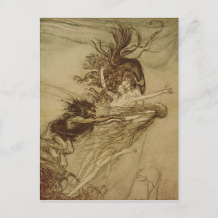 Arthur Rackham The Rhinemaidens teasing Alberich Postcard