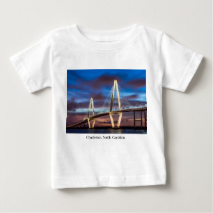 Arthur Ravenel Bridge At Night Baby T-Shirt