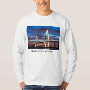 Arthur Ravenel Bridge At Night T-Shirt