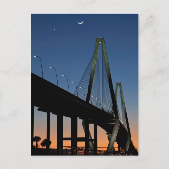 Arthur Ravenel Jr. Bridge at Dusk Postcard (Front)