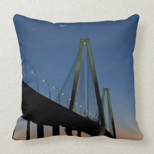 Arthur Ravenel Jr. Bridge at Dusk Throw Pillow