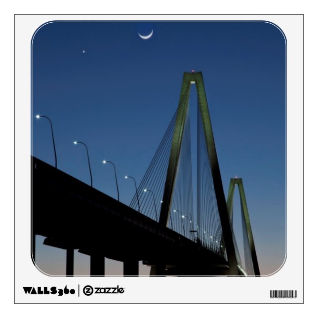 Arthur Ravenel Jr. Bridge at Dusk Wall Decal (Front)