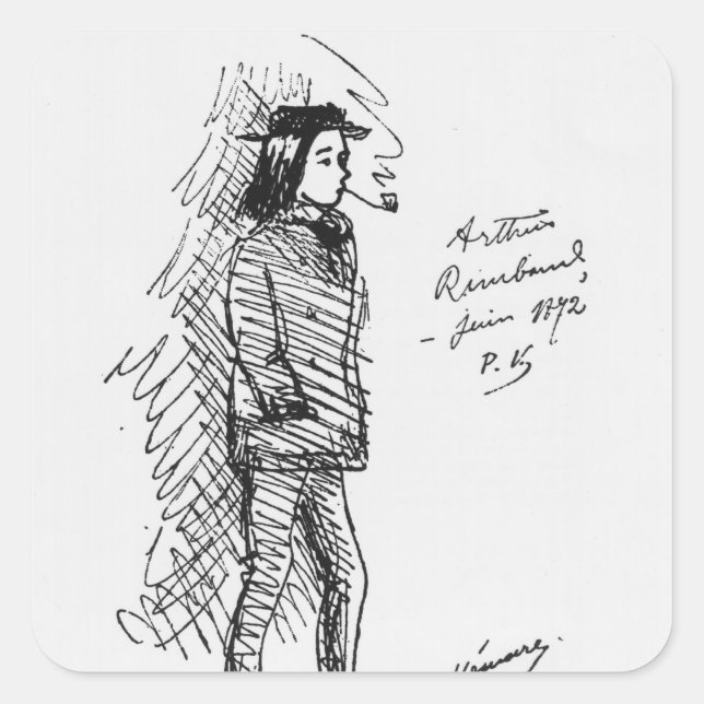 Arthur Rimbaud  June 1872 Square Sticker (Front)