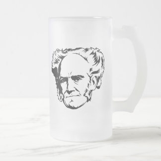 Arthur Schopenhauer Portrait Frosted Glass Beer Mug