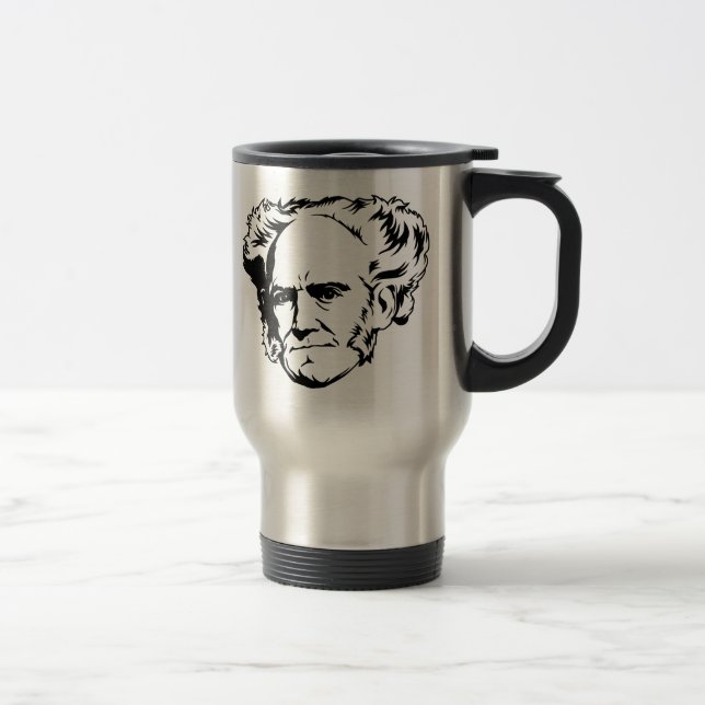 Arthur Schopenhauer Portrait Travel Mug (Right)