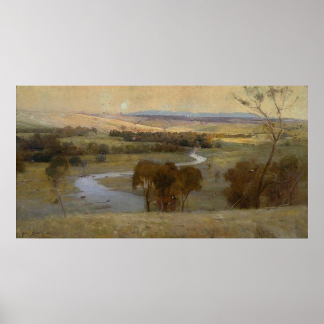 Arthur Streeton - 'Still_glides_the stream, and_sh Poster (Front)