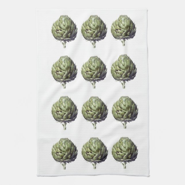 Arthur the Artichoke printed kitchen towel (Vertical)