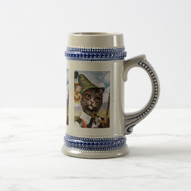 Arthur Thiele - Bavarian Alps Cat Beer Stein (Right)