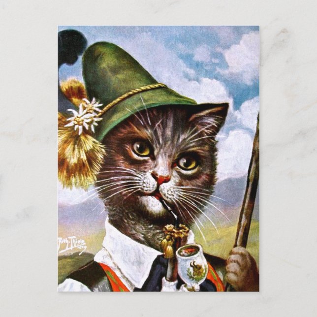 Arthur Thiele - Bavarian Alps Cat Postcard (Front)