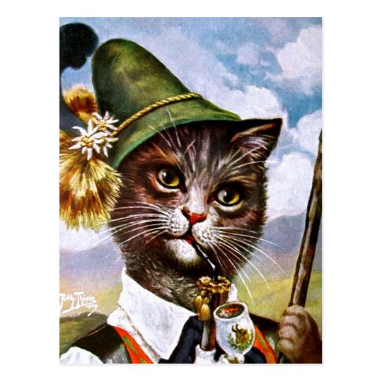Arthur Thiele - Bavarian Alps Cat Postcard
