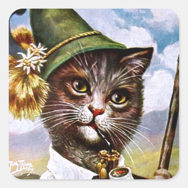 Arthur Thiele - Bavarian Alps Cat Square Sticker (Front)