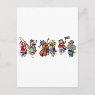 Arthur Thiele - Cats Play Orchestra in the Snow. Postcard