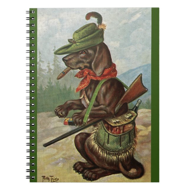 Arthur Thiele Comic Hunting Dog Spiral Notebook (Front)