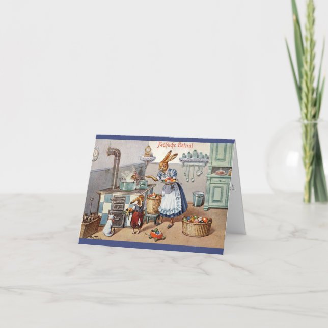 Arthur Thiele Easter Card - Mama Bunny Dyes Eggs (Front)