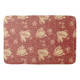 Arthur Wilcock The Lily Vintage Floral Red Pattern Bath Mat