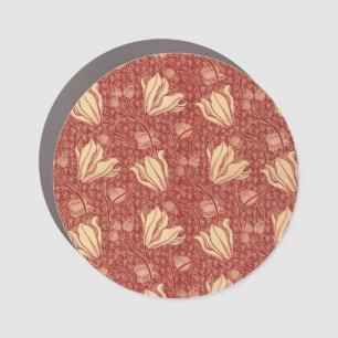 Arthur Wilcock The Lily Vintage Floral Red Pattern Car Magnet