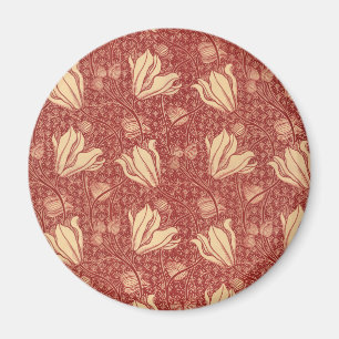 Arthur Wilcock The Lily Vintage Floral Red Pattern Magnet