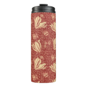 Arthur Wilcock The Lily Vintage Floral Red Pattern Thermal Tumbler