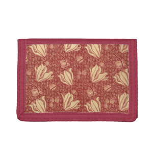 Arthur Wilcock The Lily Vintage Floral Red Pattern Tri-fold Wallet