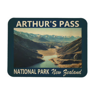 Arthur's Pass National Park New Zealand Vintage Magnet