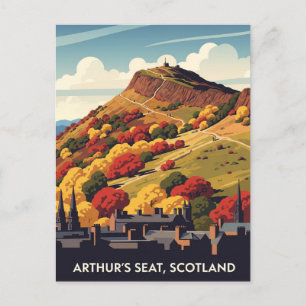 Arthur's Seat Edinburgh Scotland Vintage Travel Postcard