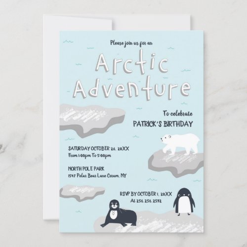 Artic Adventure Birthday Invitation