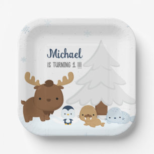 Artic Animals Party Winter Animals Party Paper Plates