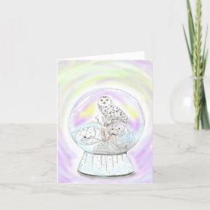Artic Animals Snow Globe Holiday Card