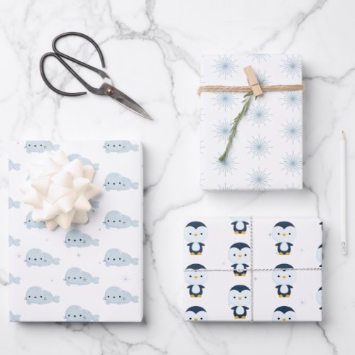 Artic Animals Winter Animals Wrapping Paper Sheets